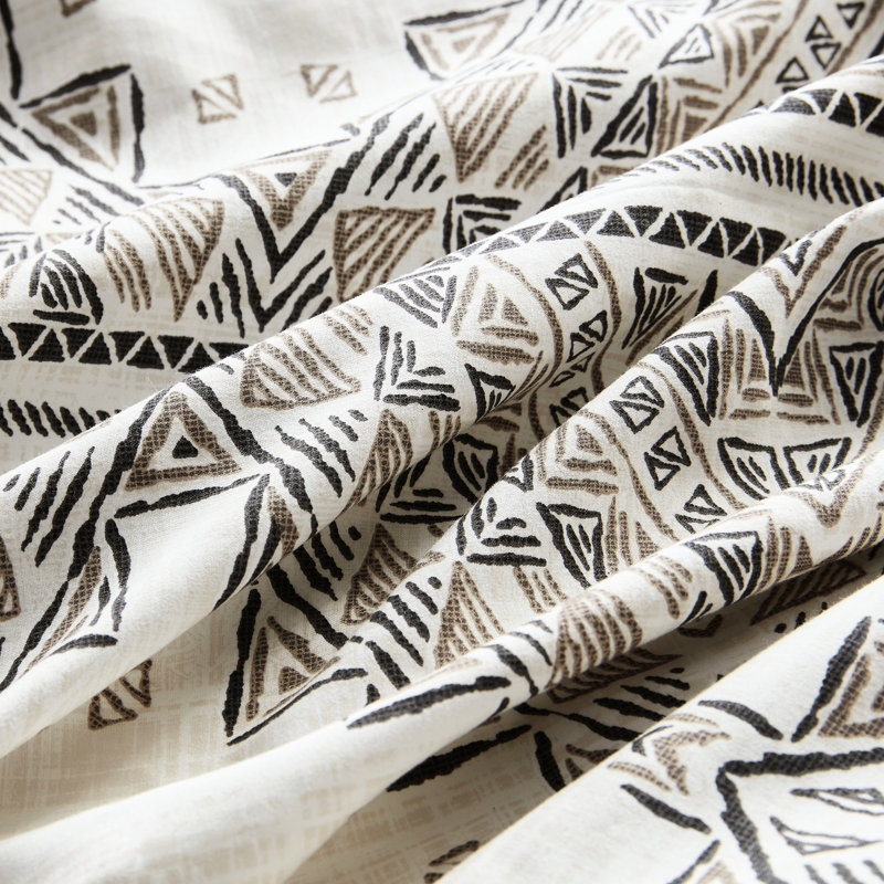 Édredon très grand / très grand avec coussin décoratif - Tissu d'ameublement en microfibre imprimé noir / noir
