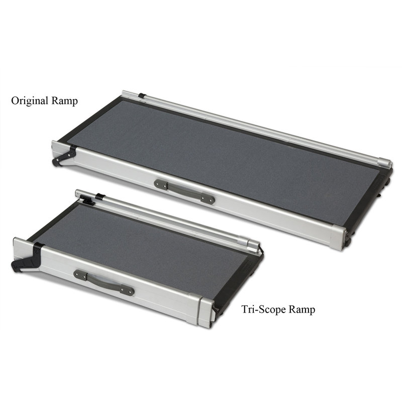 Gray Aluminum Telescoping Dog Ramp for Cars and SUVs
