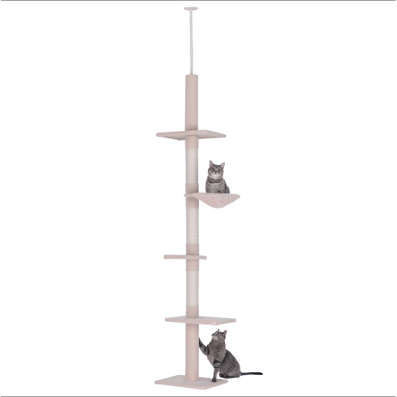 Tour d'escalade pour chat à hauteur réglable du sol au plafond