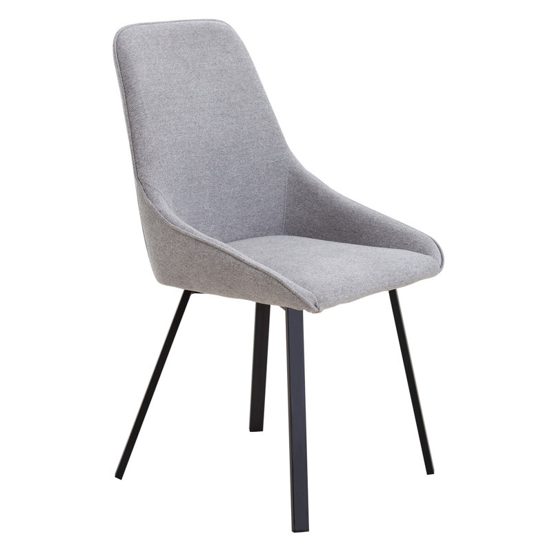 Baxley 48cm H Polyester Upholstered Metal Upholstered Back Side Chair, Grey/Brown/Blue