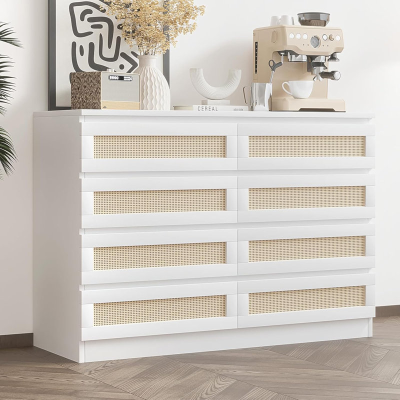 Commode 8 tiroirs Modern, Blanc