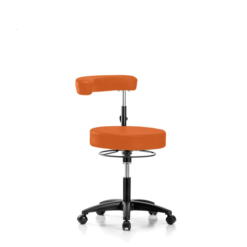 Tabouret à hauteur réglable Nama, H 39 po x l 24 po x P 24 po, Vinyl Orange Kist