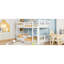 Lit simple superposé simple avec échelle, blanc-1159353477