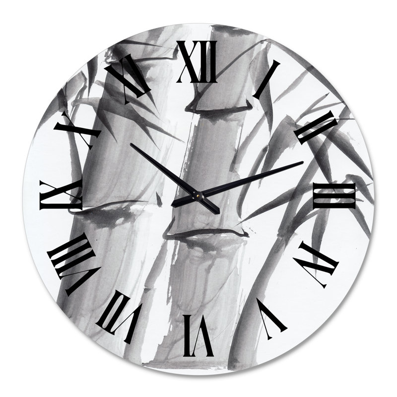 Horloge murale rétro en bambou monochrome rétro IV, Grand