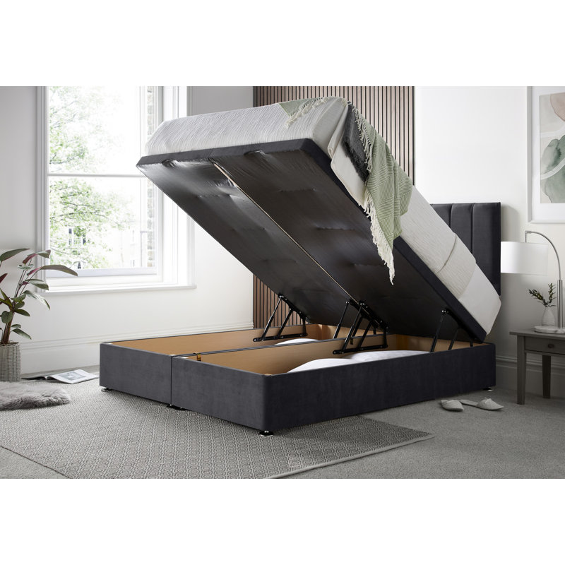 Sara Naple Divan Ottoman with Headboard on Struts, Small Double (4'), Black