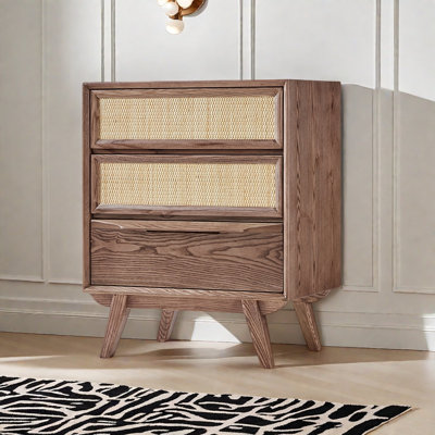 Simple Solid Wood Rattan Accent Chest
