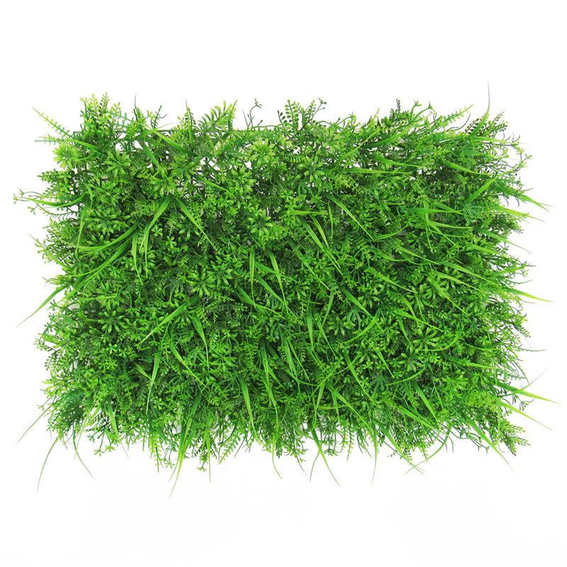 24" Artificial Fern Mixed Grass Greenery Wall Panel Hedge Mat Backdrop Privacy Screen