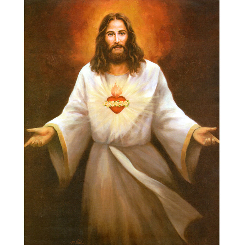 Le cœur sacré de Jésus, H 35 po x l 28 po