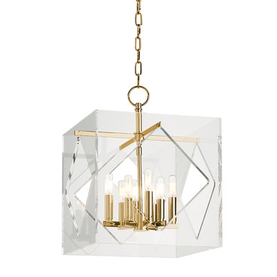 Lustre rectangulaire / carré de style bougie à 8 lumières Travis