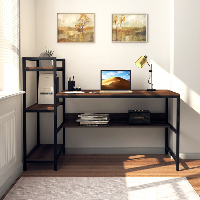 Writing Desk, Walnut/Black