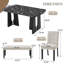 Ensemble de table de salle à manger moderne 6 pièces, table de salle à manger en faux marbre 63 "avec pieds géométriques, 4 chaises rembourrées et 1 banc, convenant à la salle à manger-1371083386