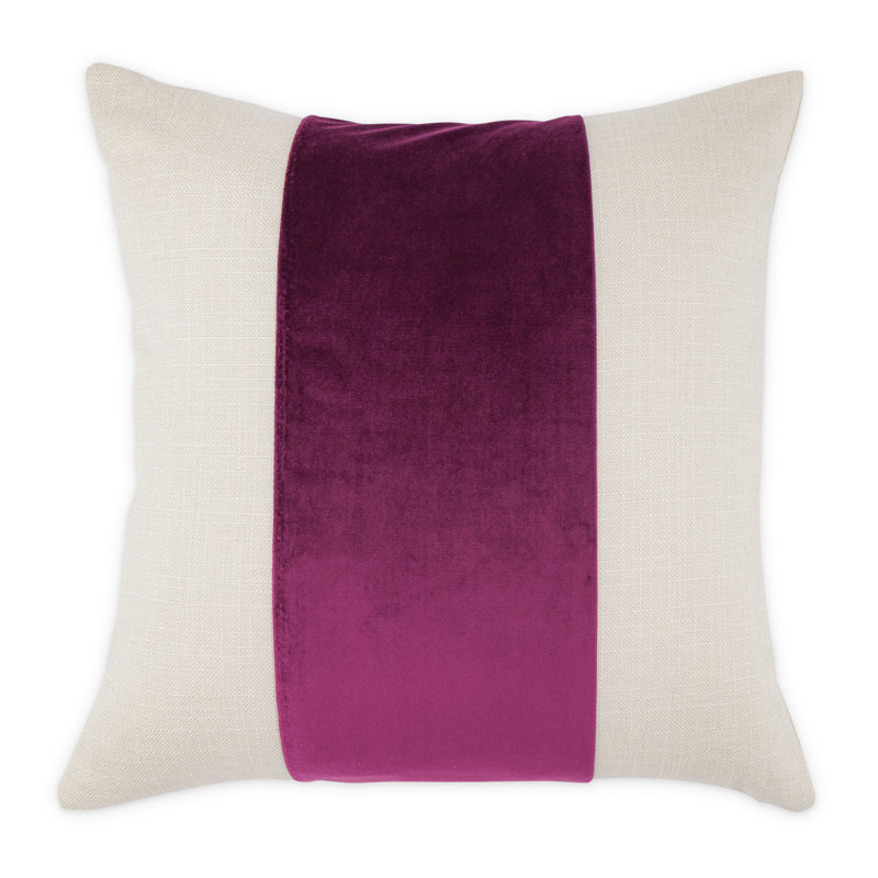 Caleb Throw Pillow Cover & Insert, Cloud/Plum Striped