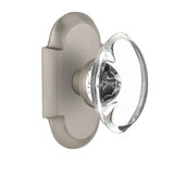 Cottage Plate with Oval Clear Crystal Door Knob