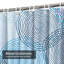 Rideau de douche imperméable moderne à motif abstrait bleu et brun avec 12 crochets-2124394483