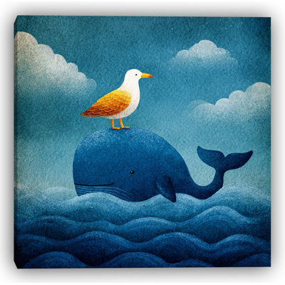 Toile tendue baleine et mouette