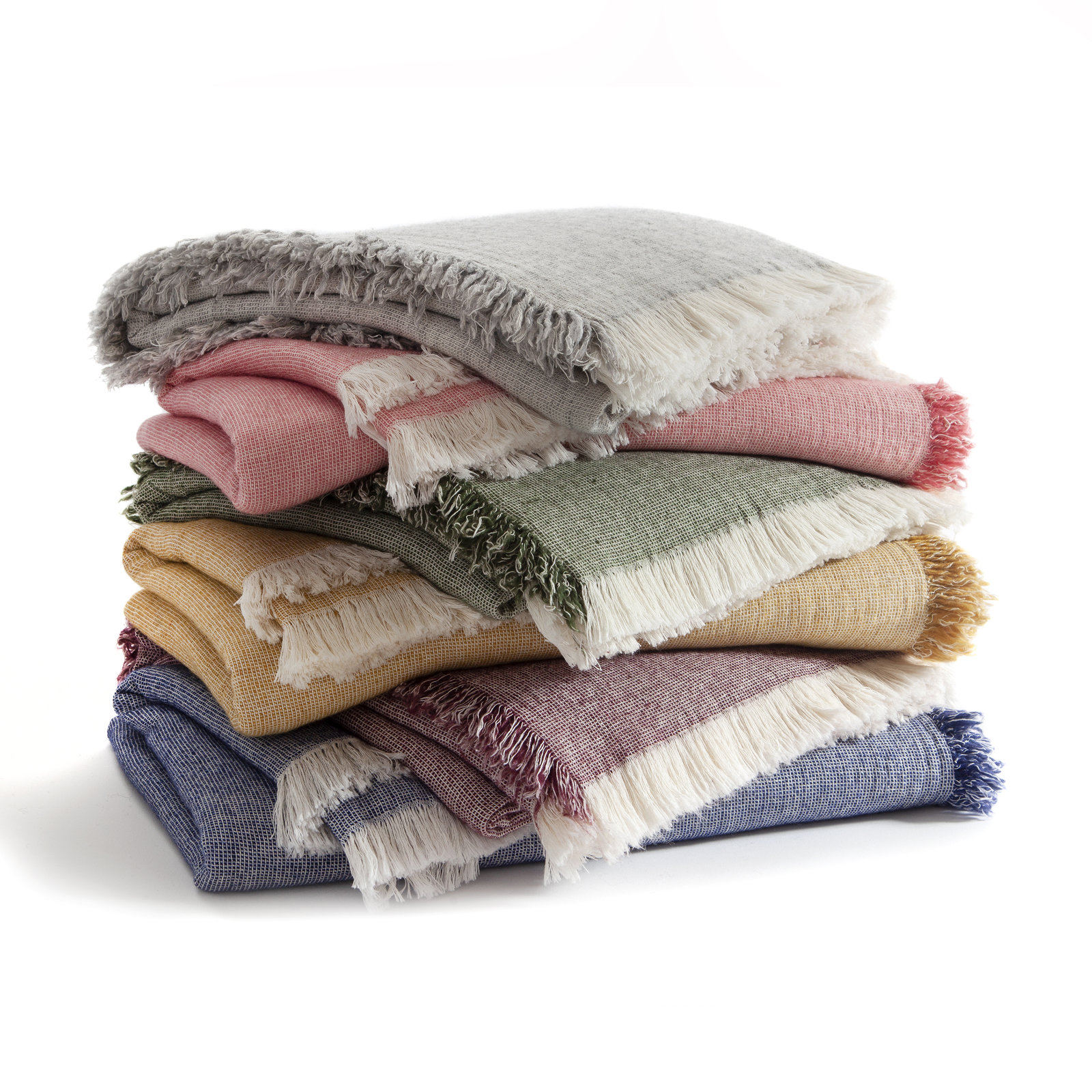 Hedwig Cotton Blend Hand Woven Throw Blanket, Burgundy