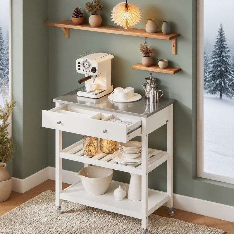 Blossom Kitchen Island, White