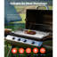 Plaque de cuisson universelle en acier inoxydable 32 x 16 po pour barbecue, fond renforcé en X, nettoyage facile grâce aux trous d'égouttement, entretien aisé.
