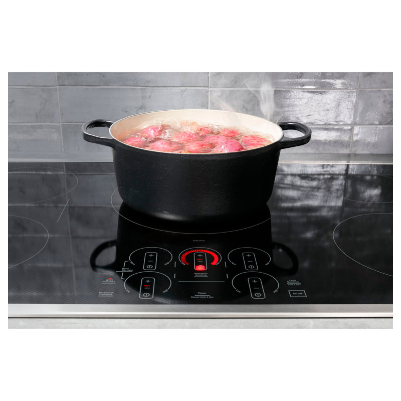 36" Induction Cooktop with 5 Elements, Black/Stainless Steel