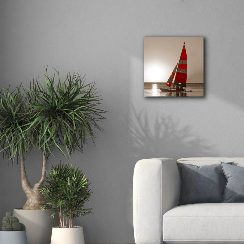 "Voilier au coucher du soleil" par PhotoINC Studio, H 18 po x l 18 po x P 0,75 po