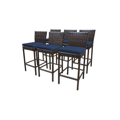 River Brook Patio Bar Stool with Cushion -  kathy ireland Homes & Gardens by TK Classics, KI343B-ABSWB-3X-C-NAVY