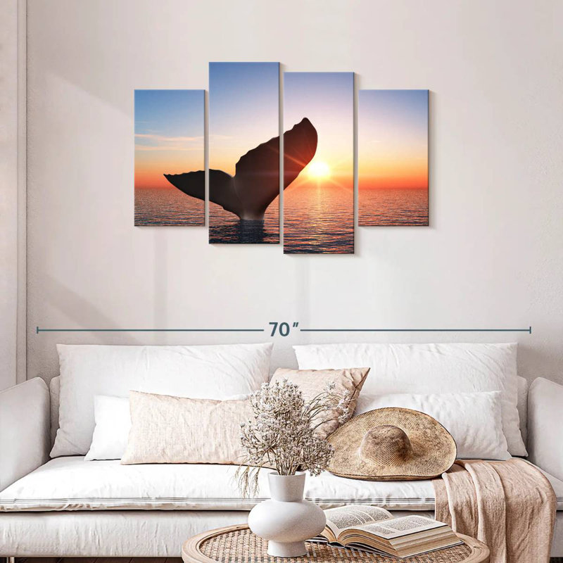 Brampt Whale Tail At Sunset, 27" H x 43" W