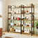 Awbree Bookshelf 5 Tier, Reversible Wood Corner Bookcase with Open Shelves for Living Room