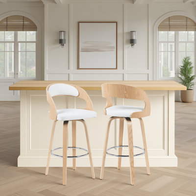 Pensacola Mid-century Swivel Counter Height Bar Stool