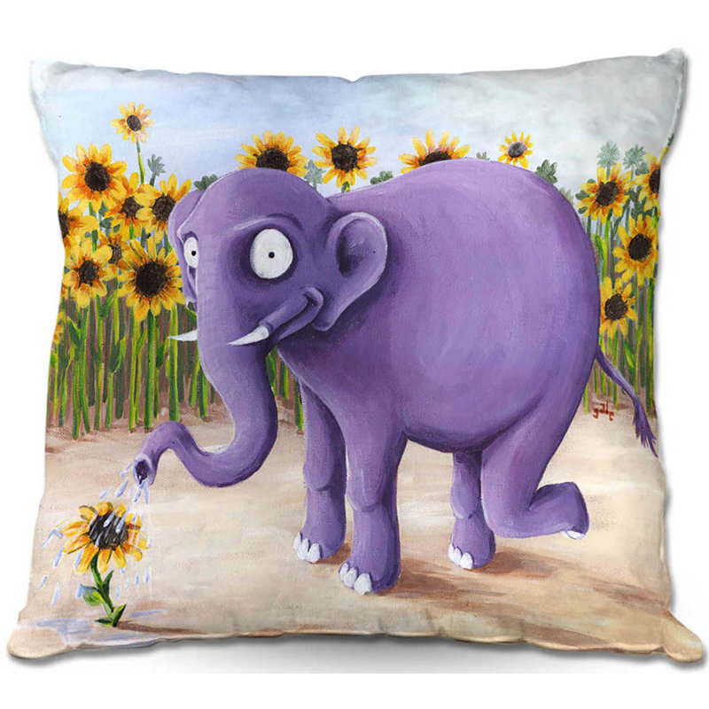 Coussin décoratif éléphant à croissance spurt canapé, 18 po x 18 po