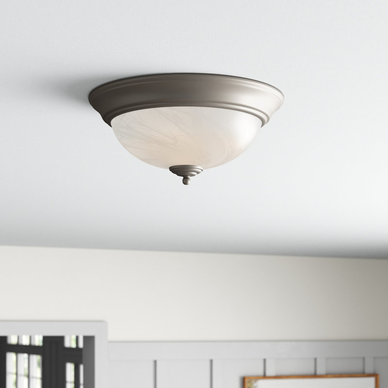 Plafonnier encastré 3 lumières Coatbridge, Nickel brossé, H 6,5 po x l 15 po