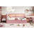 Upholstered Twin Size Platform Bed With USB Ports And LED Belt, With Trundle, Pink-315441964