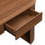 Bureau d'écriture en bois avec tablettes ouvertes et deux tiroirs-1232373524