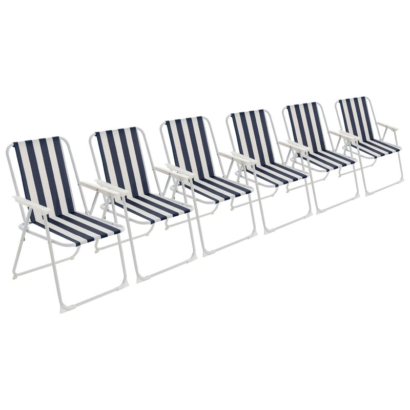 Folding Metal Beach Chairs Stripe, Blue