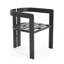 Chaise de patio d'extérieur en aluminium Pula, ensemble de 2, finition noire avec coussin gris
