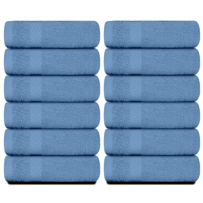 Essuie-mains 100% coton Aldene, Bleu clair