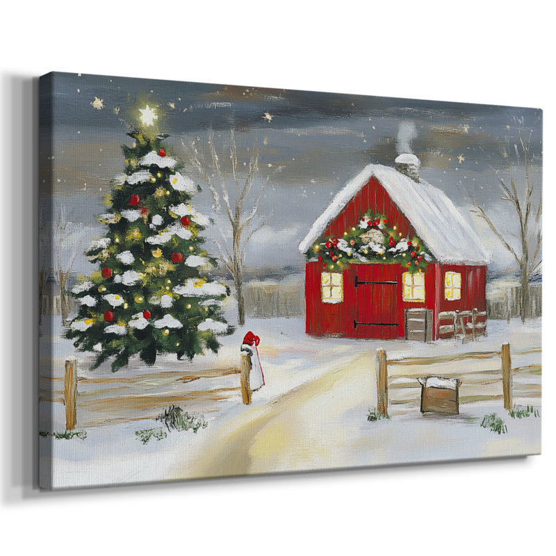 Art de vacances de Noël III - toile tendue avec châssis - LVI, H 40 po x l 60 po