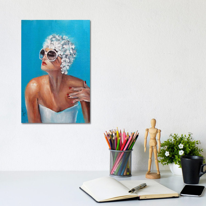 Swim Cap 1 Piece Wrapped Canvas Painting, 20.32 cm H x 30.48 cm W
