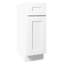 Armoire de base à porte simple en bois massif blanc Shaker pour rangement dans la salle de bain et la cuisine, l 15 po x H 34,5 po x P 24 po, tablettes réglables, construction robuste, assemblage simple, charnières étanches et à fermeture en douceur,