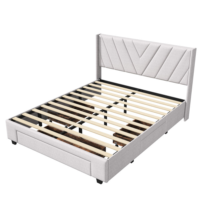 Metal Storage Bed, European Kingsize (160 x 200 cm)