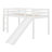Low Loft Bed With Slide, Ladder, Safety Guardrails-1647090723