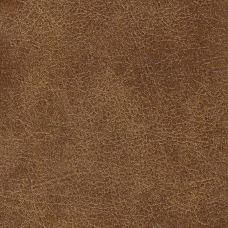 Adryanah Tufted Coffee Table Ottoman Bench - Light Brown Faux Leather, Distressed Brown Faux Leather