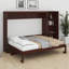 Grand lit escamotable mural avec compartiments de rangement à hauteur réglable et tablette, 1 lit plateforme et lit pliant pour chambre d'amis de petite taille-14306464