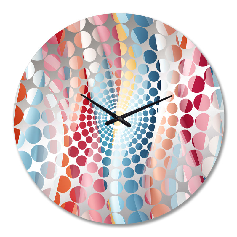 Horloge murale rayée Pink Energetic, Très grand