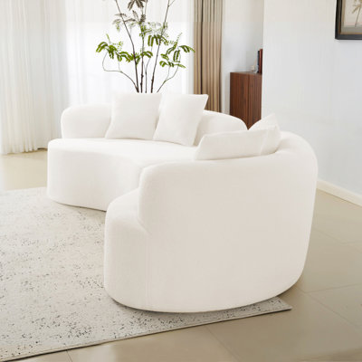 Curved Upholstered Sofa For Small Space