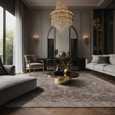 Tapis gris soyeux et moelleux