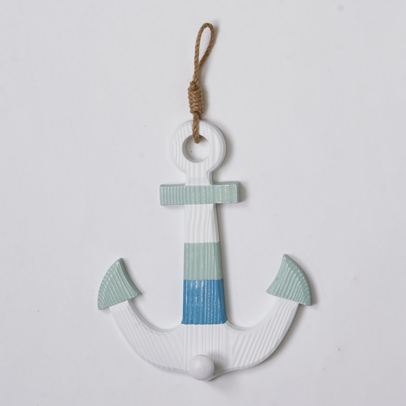 21" Hanging Nautical Anchor Wall Decor Coastal Beach Theme, Rustic Wood Finish