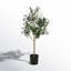 Vickerman Artificial Green Olive Tree in Black Planters Pot.-73286563