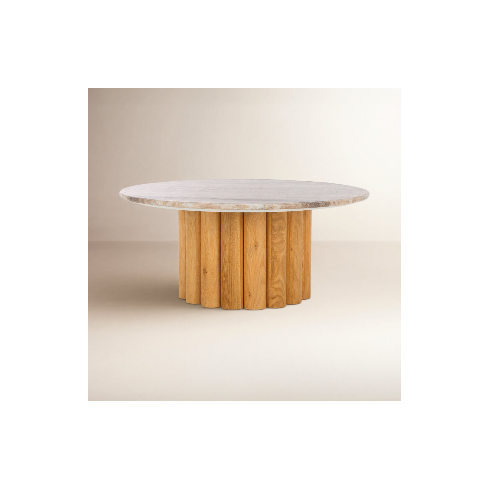 Poul Marble Top Coffee Table, Natural, Brown