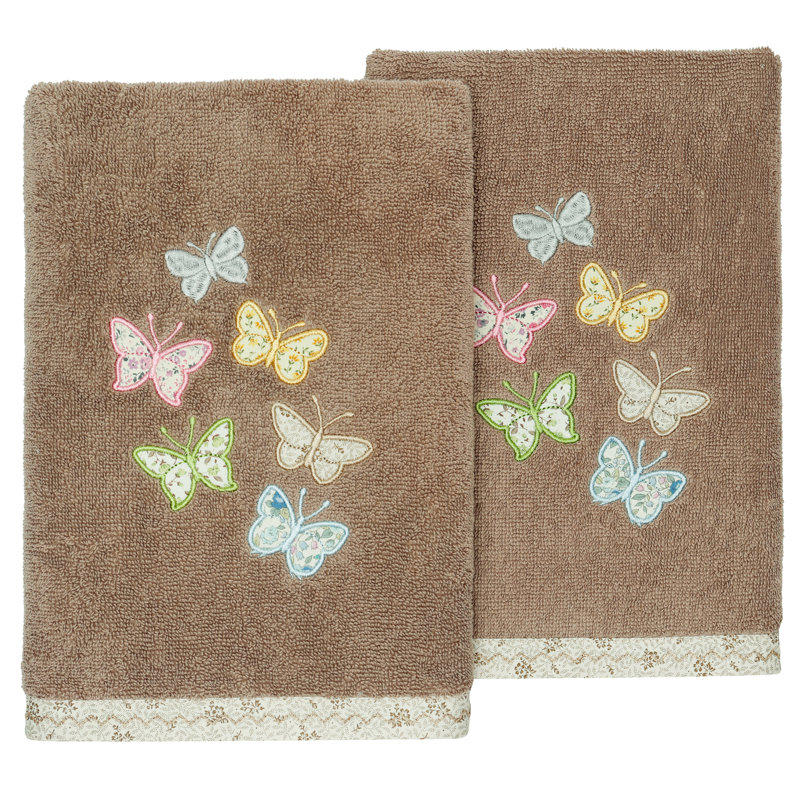 Ensemble de serviettes 100% coton turc, Cacao, Ensemble de 2 essuie-mains 2 pièces