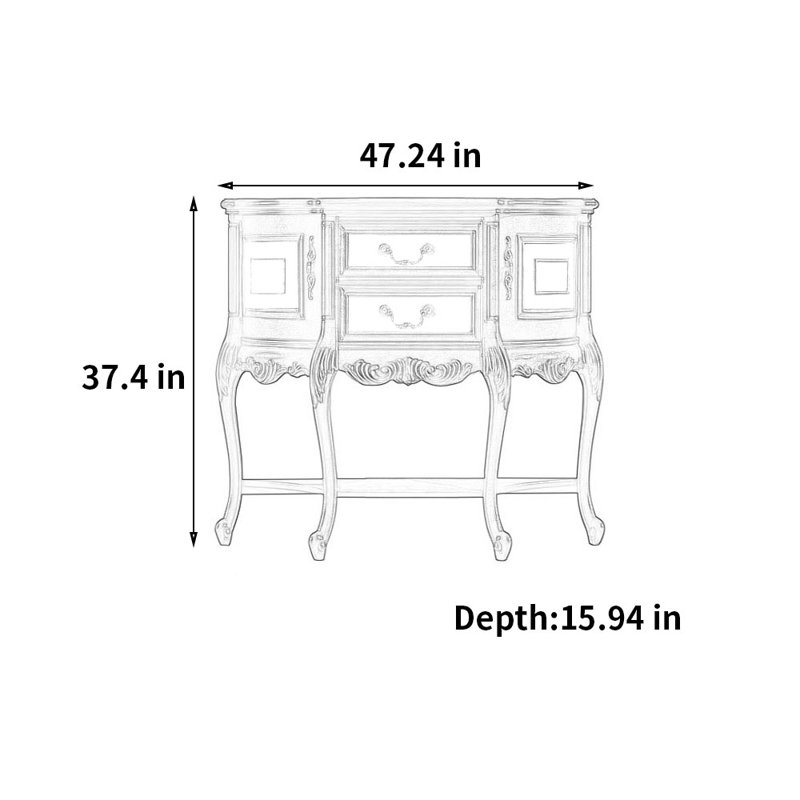 Armoire de rangement avec buffet décoratif American, Naturel / champagne